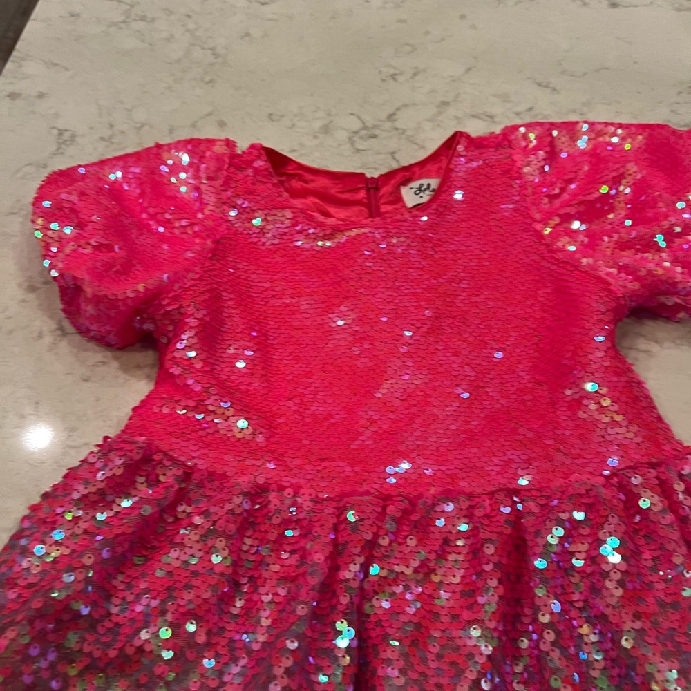 Lola Glittery Pink and Purple Kids Dance Costume - Picture 2 of 5